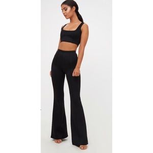 Black High Waisted Extreme Flare Long Leg Pants